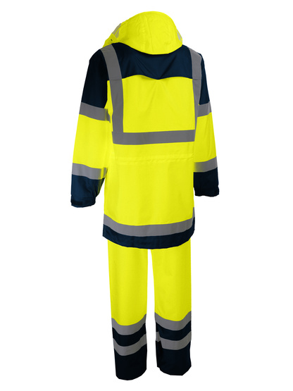 COMPLET DE PLUIE: MANTEAU+PANTALON. POLYESTER ENDUIT PU. 280 G/M²
