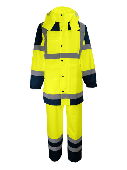 COMPLET DE PLUIE: MANTEAU+PANTALON. POLYESTER ENDUIT PU. 280 G/M²
