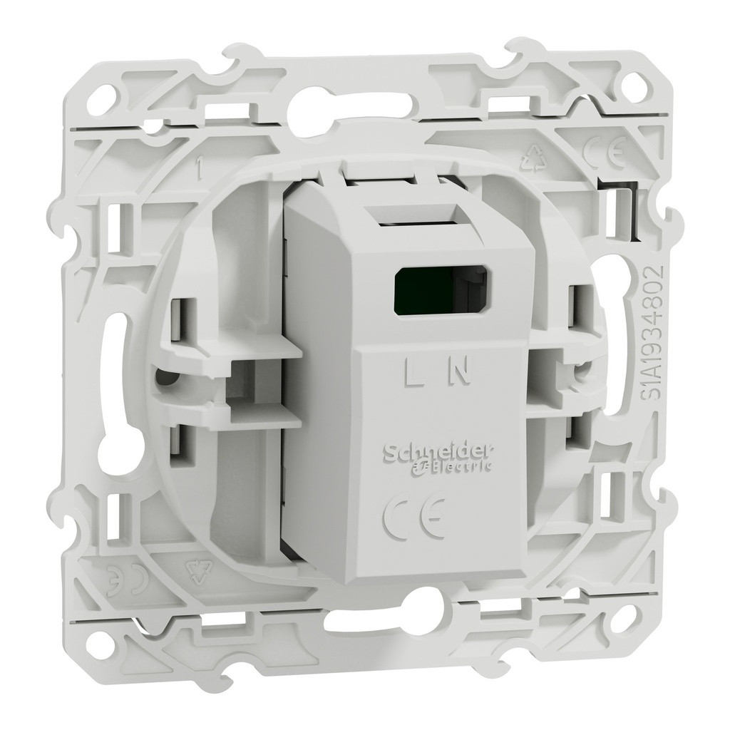 S520408   CHARGEUR PRISE USB 5VDC ODACE BLANC BLANC VIS