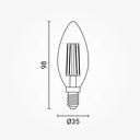 AMPOULE FLAMME LED C35 E14 6W  2700K 730Lm FILAMENT