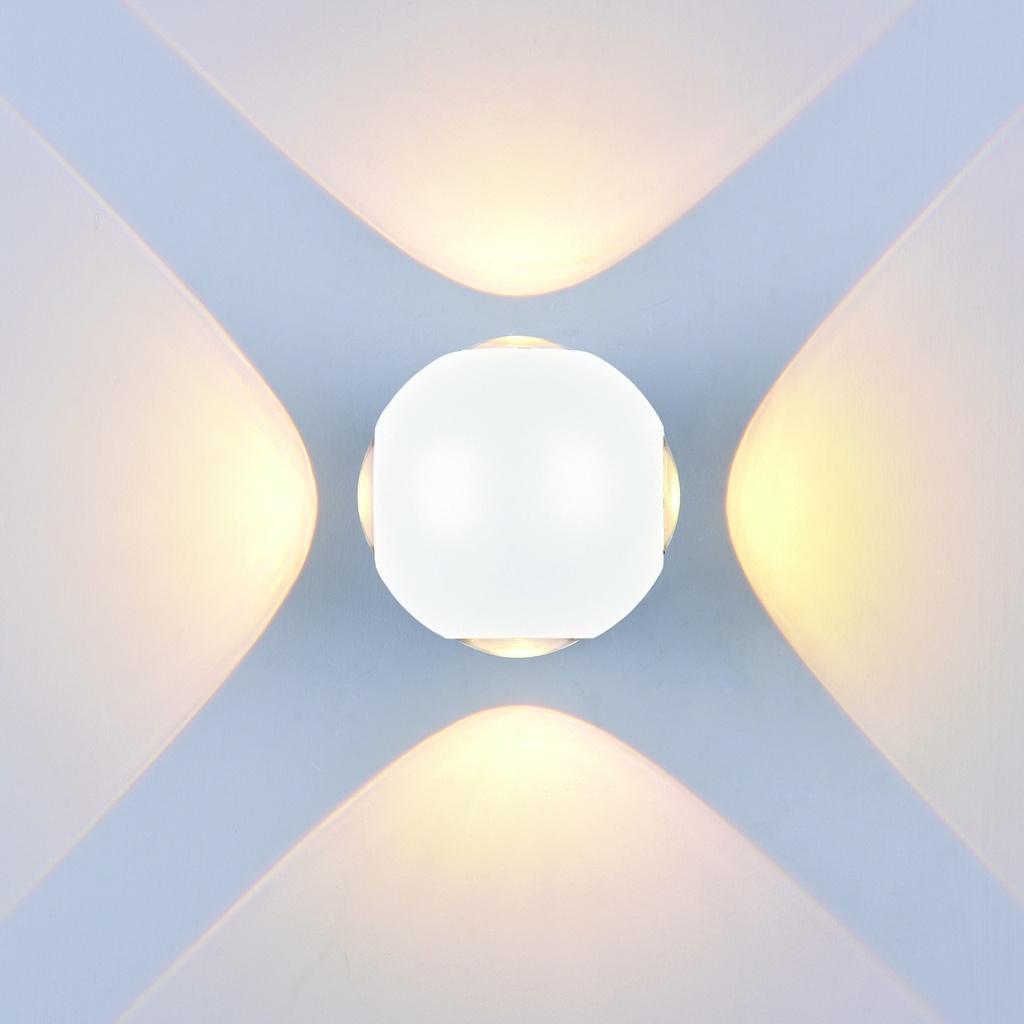 Applique LED Ronde 4 Diodes 4W 440Lm 4000K IP54 Corps BLANC