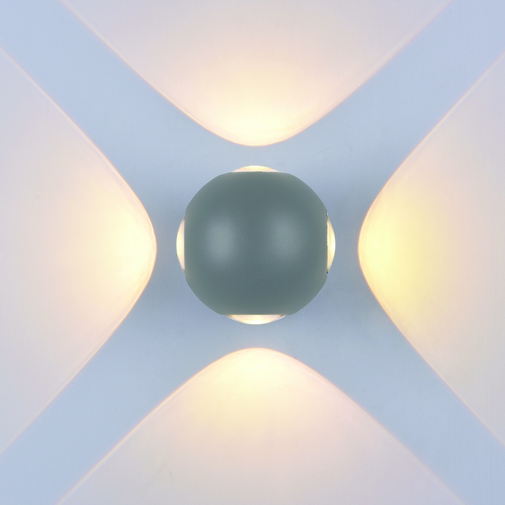 Applique LED Ronde 4 Diodes 4W 440Lm 4000K IP54 Corps Gris