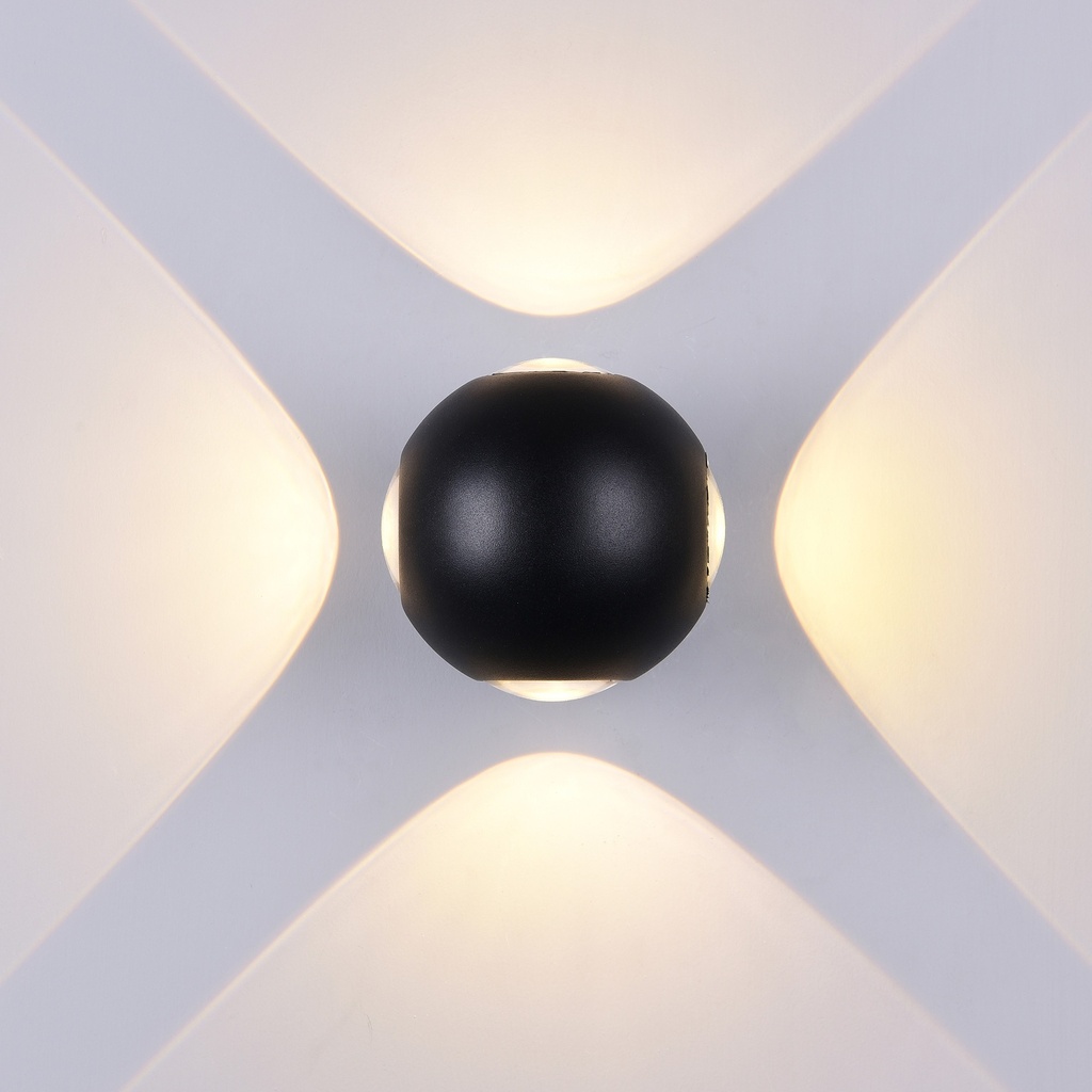 Applique LED Ronde 4 Diodes 4W 440Lm 4000K IP54 Corps NOIR
