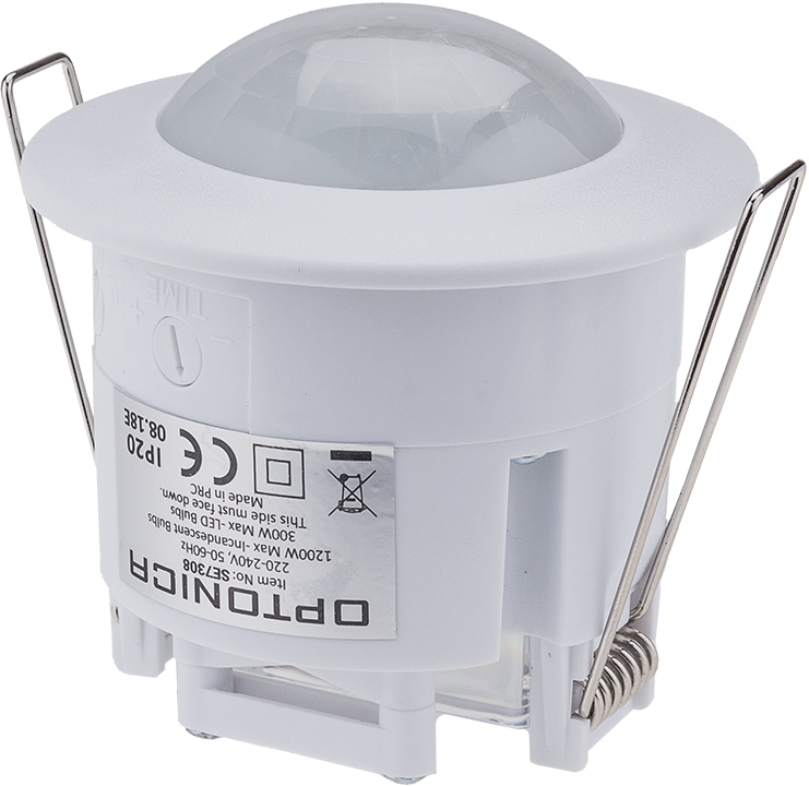 Détecteur de mouvement LED PIR 360° 300W LED IP20  ENCASTRE