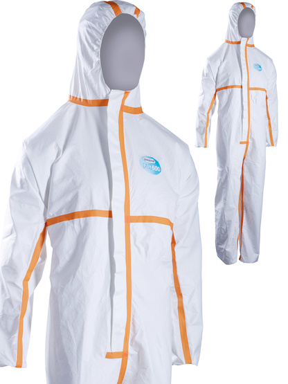 COMBINAISON PPE TYPE 4,5,6 MICROPOREUX BLANC ADSF ORANGE 65G/M2  L