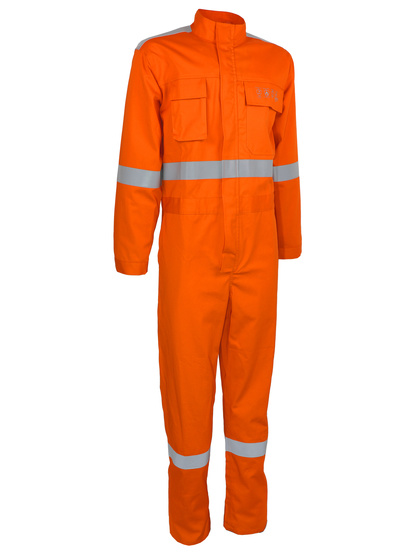 Combinaison multi-risques FR orange 280 g/m² L AVEC BRODERIE