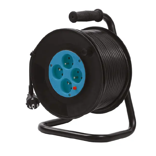 ENROULEUR DE CABLE 25M AVEC MULTIPRISE PU/PIECE