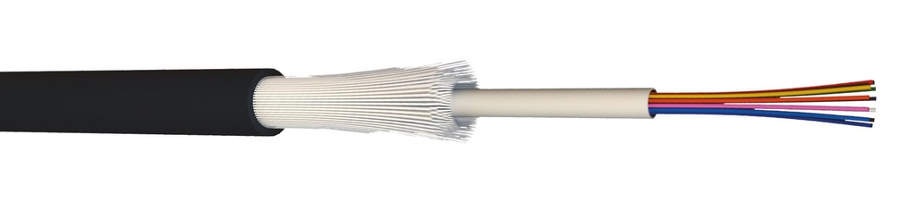 FIBRE OPTIQUE 6FO OM3 LIBRE INT/EXT LSZH TUBE CENTRAL NOIR PU/ML