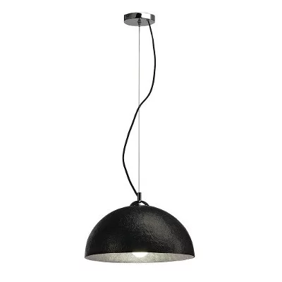 FORCHINI pendant, PD-1, round, black/silver, E27, max. 40W