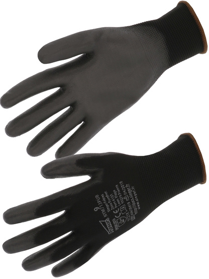 GANTS MECA ENDUCT PU NOIR MILIEU SEC T9 PU/PIECE