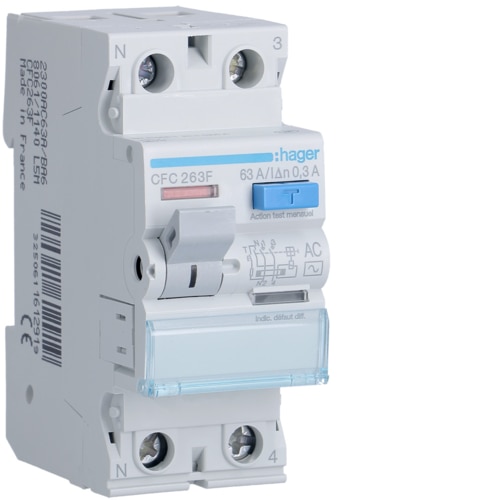 Inter. diff. 2P 63A 300mA AC