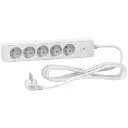 MULTIPRISES ODACE BLANCHE 5 PRISES FR 2P+T 3M PU/PIECE