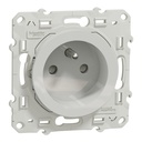 Odace - prise de courant 2P+T- blanc - ?griffes - 2 connexions rapid