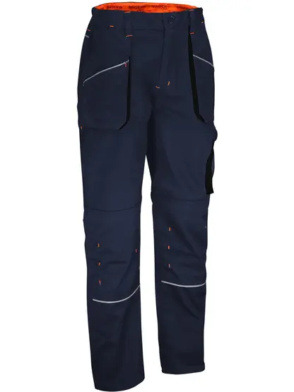 PANTALON DE TRAVAIL POLYCOTON 65-35 NOIR ORANGE BLEU MARINE245 G/M² 3XL PU/PIECE