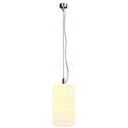 PERRI pendant, alu/white, E27, max. 75W, with corrugated white glass