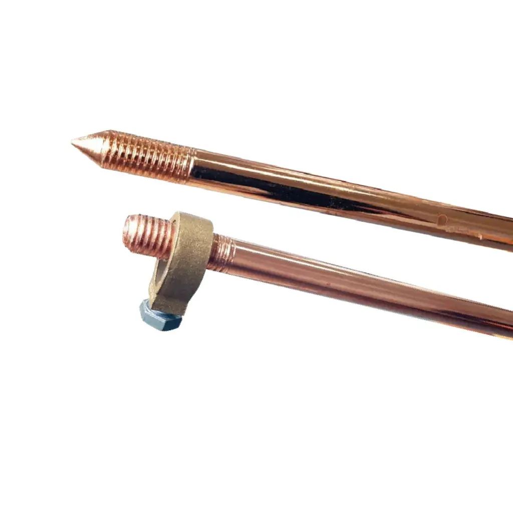 PIQUET DE TERRE D14X1.5  CUIVRE + SERRE CABLE