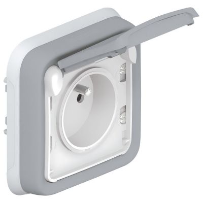 PLEXO   2P+T F/B   GRIS ENCASTRE UV/1