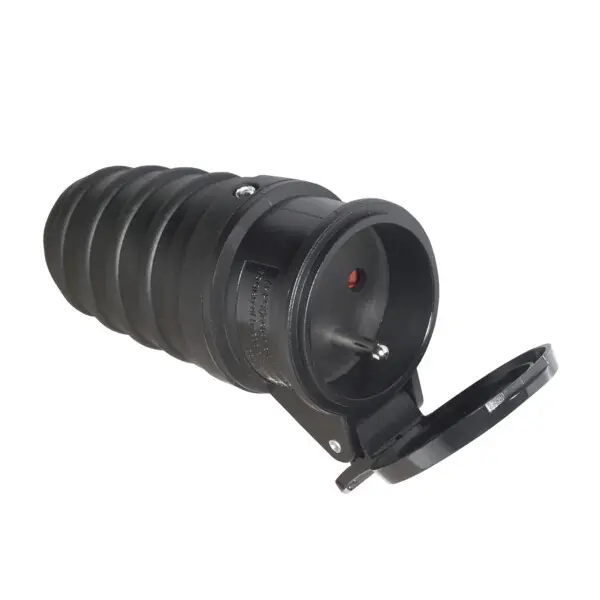 PROLONGATEUR CAOUTCHOUC NOIR 2P+T 10 16A IP44 PU/PIECE