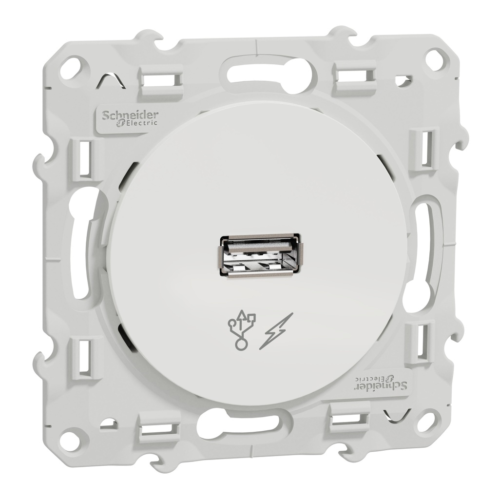 S520408   CHARGEUR PRISE USB 5VDC ODACE BLANC BLANC VIS