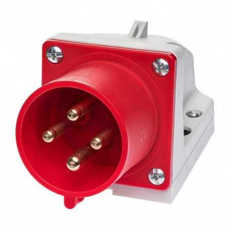 PRISE MURALE MALE APPARENT IP44 3P+T 380V 32A 6H PU/PIECE