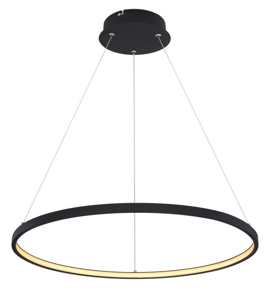 SUSPENSION METAL NOIR  MAT 1XLED