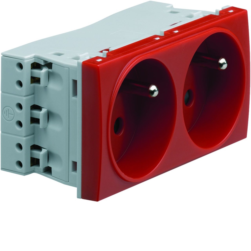 Systo Prise Double 2P+T  détromp goulotte