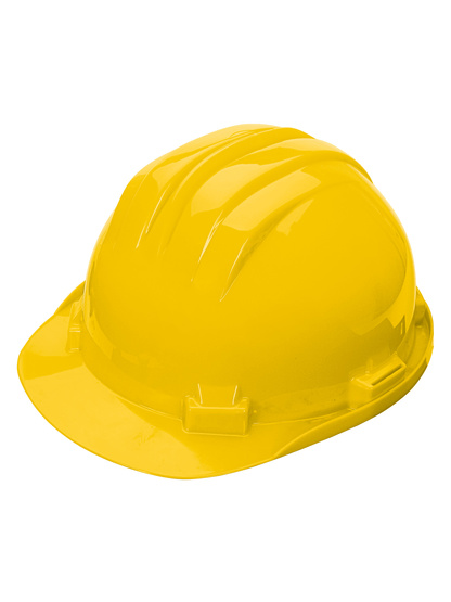 Casque de chantier PE jaune serrage à glissière