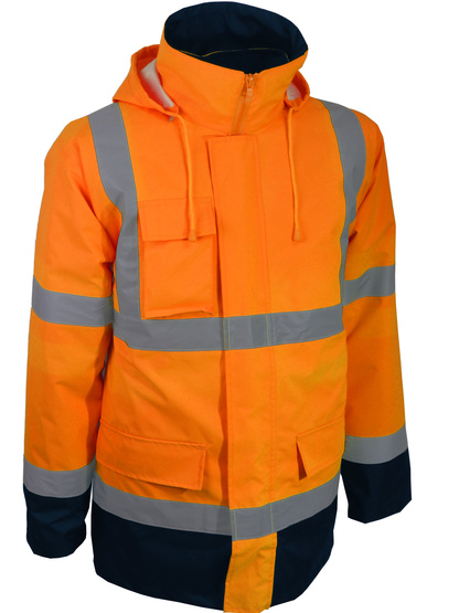PARKA 4X1 HAUTE VISIBILITÉ 100% POLYESTER OXFORD ENDUIT TPU
