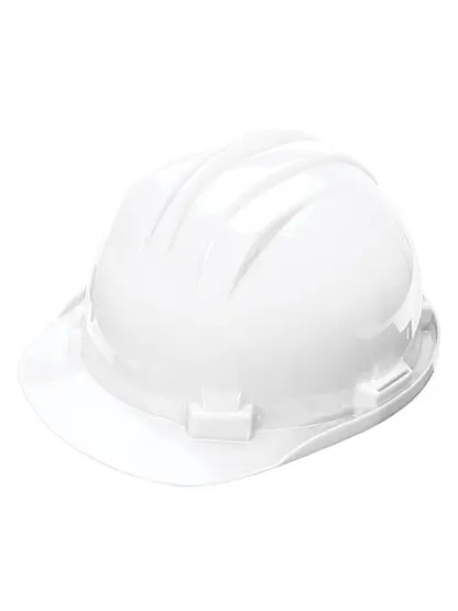 White Vented ABS Hard Hat with Ratchet Adjustment
