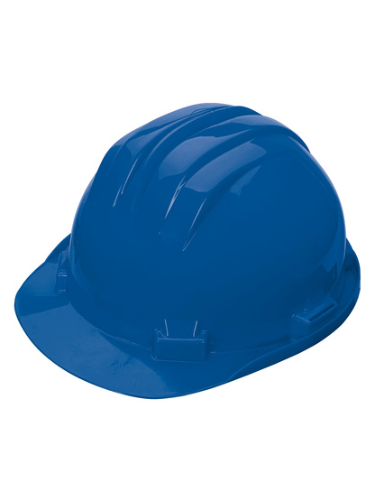 Casque de chantier PE bleu serrage à glissière