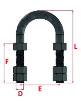 ETRIER 16X70X140 AVEC 2/6 ECROUS MONTES