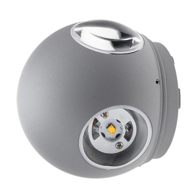 Applique LED Ronde 4 Diodes 4W 440Lm 4000K IP54 Corps Gris