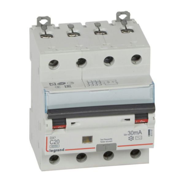 Disjoncteur différentiel DX³6000 10kA  4P 400V~ - 20A - typeAC 30mA
