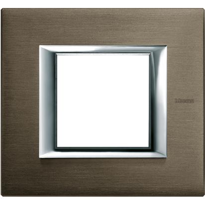plaque rectangulaire 2 modules bronze matériau métal