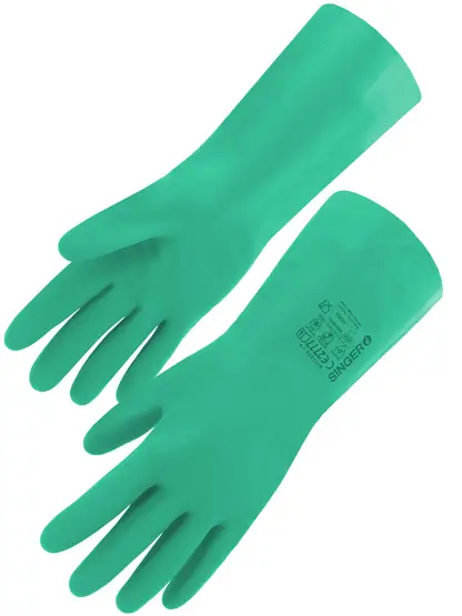 Gants de protection chimique type A gaufrée vert T8