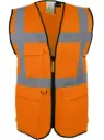 GILET HAUTE VISIBILITE POLYESTER ORANGE+POCHE  L PU/PIECE