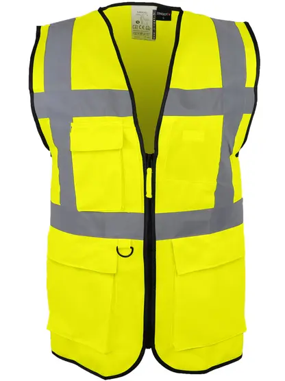 GILET HAUTE VISIBILITE POLYESTER G/M² + JAUNE + POCHE120 M PU/PIECE