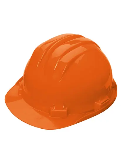 Casque de chantier PE orange serrage à glissière