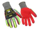 Cut-Resistant Nitrile Impact Gloves, Touchscreen Compatible, Size 9