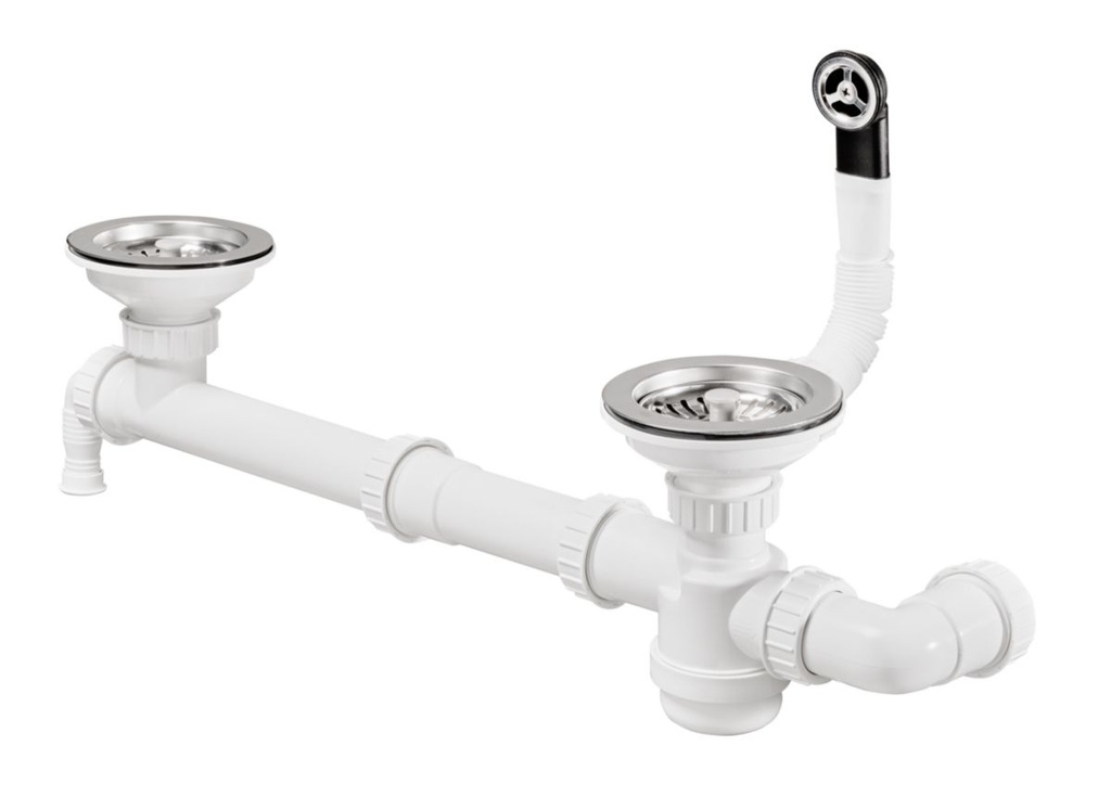 SIPHON EVIER DOUBLE BAC D90 SANS SIPH