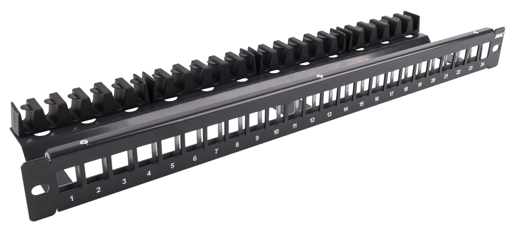 """PANNEAU 19"""" 1U POUR 24 RJ45 KEYSTONE ECO"""