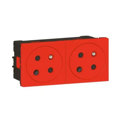 PRISE DE COURANT 2X2P+E MOSAIC DETROMPEE A BORNES AUTOMATIQUES 16A 250V IP40 PU/PIECE 