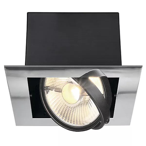 AIXLIGHT FLAT SINGLE ES111 recessed ceiling light, chrome/black, GU10