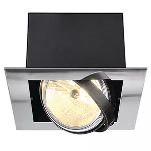 AIXLIGHT FLAT SINGLE QRB111 recessed ceiling light, chrome/black, G53