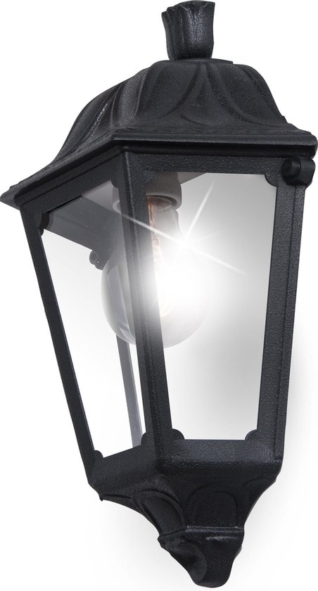 Applique 1/2 ff DARIA M28 gm E27 100 W noir transp  
