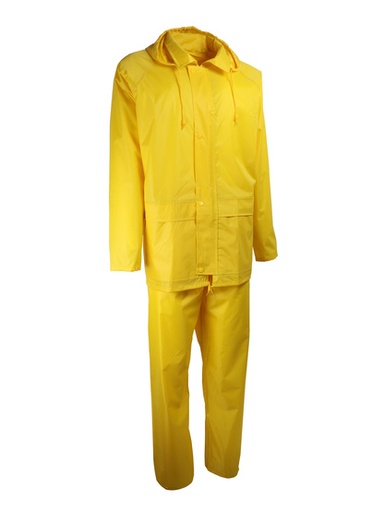 [SINVPLARMORJ3] IMPERMEABLE ENSEMBLE DE PLUIE POLYESTER/PVC JAUNE L