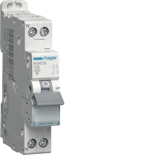 [HAGMJN732] Disjoncteur 1P+N 4.5/6kA C-32A 1M