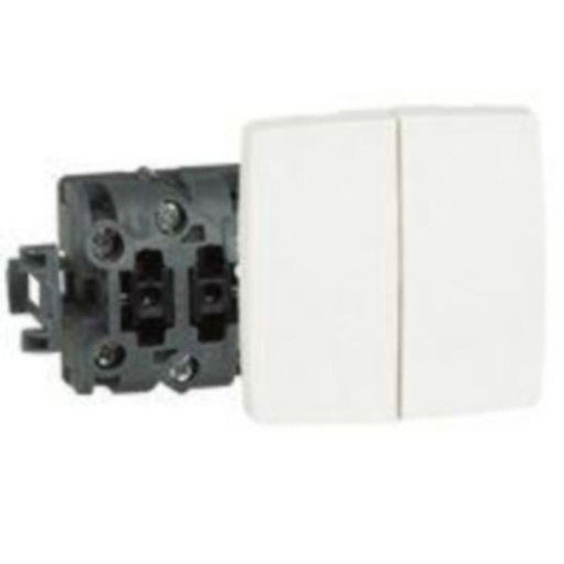 [LEG86121] Double poussoir 6A Appareillage saillie composable - blanc
