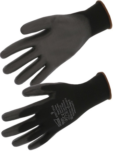 [SINNYM713PUBT9] GANTS MECA ENDUCT PU NOIR MILIEU SEC T9 PU/PIECE