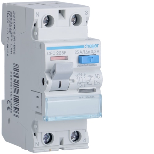 [HAGCFC225F] Inter. diff. 2P 25A 300mA AC